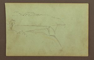 Disegno, Cascate americane sotto un cielo nuvoloso, fiume Niagara, forse 1856 da Frederic Edwin Church