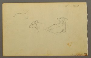 Disegno, ragazzo appoggiato a un sacco, cappello, 1844 da Frederic Edwin Church