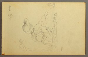 Disegno, ragazzo che traina una barca a vela, 1844 da Frederic Edwin Church