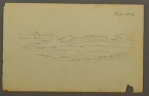Disegno, Ampio paesaggio ondulato con nuvole, 1844