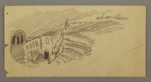 Disegno, Edificio al chiaro di luna, forse 1869