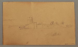 Disegno, Castello sul porto, 29 maggio 1868 da Frederic Edwin Church