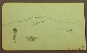 Disegno, Chiesa; verso: Paesaggio montano, "Taluca", 1883 da Frederic Edwin Church