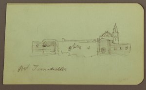 Disegno, Chiesa; verso: Paesaggio montano, "Taluca", 1883 da Frederic Edwin Church