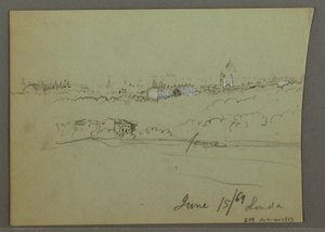 Disegno, Città di Londra, forse 1869 da Frederic Edwin Church
