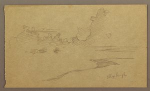 Disegno, Nuvole e spiaggia, "Bloxburgh", agosto 1865 da Frederic Edwin Church