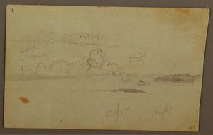 Disegno, Nuvole sulla catena di colline, 1863 da Frederic Edwin Church