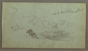 Disegno, Nuvole sulla catena collinare, sole basso, forse 1874