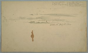 Disegno, Cielo nuvoloso su colline delineate, Ecuador, 23 luglio 1857 da Frederic Edwin Church