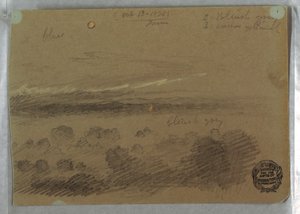 Disegno, cielo nuvoloso e luna, 13 ottobre 1870 da Frederic Edwin Church