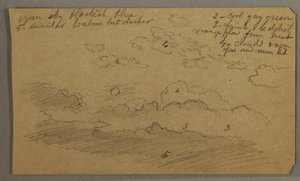 Disegno, Cielo nuvoloso, luna piena, forse 1865-66 da Frederic Edwin Church