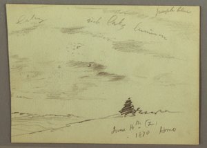 Disegno, Cielo nuvoloso, collina, 1870 da Frederic Edwin Church