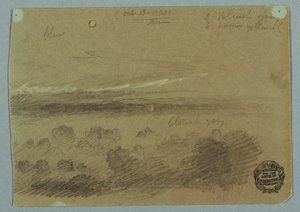 Disegno, Cielo nuvoloso sulle montagne, 19 luglio 1866 da Frederic Edwin Church