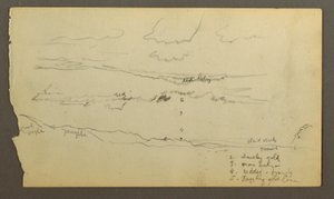Disegno, Cielo nuvoloso su una valle (Maine), forse 1860 da Frederic Edwin Church