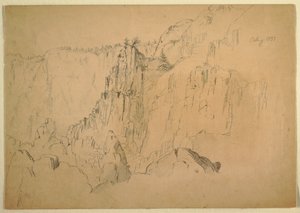 Disegno, Costa con rocce ripide, agosto 1885 da Frederic Edwin Church