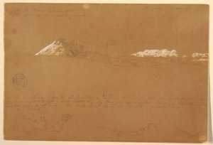 Disegno, Cotapaxi, mattina, dal Tempio del Sole, Quito, Ecuador, 24 giugno 1857
