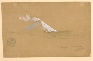 Disegno, Cotopaxi da vicino ad Ambato, Ecuador, 1853