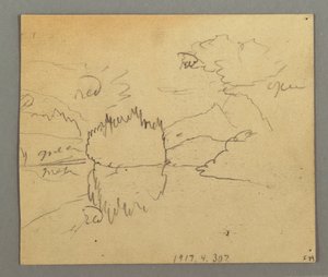 Disegno, Alberi morti, pianta, forse 1868 da Frederic Edwin Church