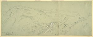 Disegno, veduta distante di Damasco, Siria, 7 maggio 1868