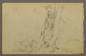 Disegno, edifici agricoli lontani, 1844