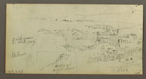 Disegno, casa a cupola, casa con scala, febbraio forse 1868 da Frederic Edwin Church