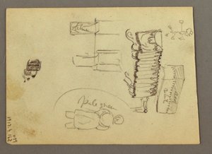 Disegno, Cupole della Basilica di San Pietro (viste da nord), Roma, Italia, gennaio 1869