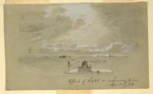 Disegno, Effetto della luce su Gerusalemme, 2 aprile 1868 da Frederic Edwin Church