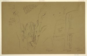 Disegno, El Khasnesh, Petra, Giordania, 26 febbraio 1868. da Frederic Edwin Church