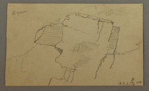 Disegno, Valle di El Yemen, Arabia:  Parete rocciosa, 20 febbraio 1868 da Frederic Edwin Church