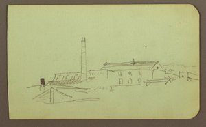 Disegno, Fabbrica; verso: Figure, 1883 da Frederic Edwin Church