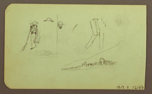 Disegno, Fabbrica; verso: Figure, 1883 da Frederic Edwin Church