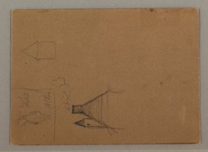 Disegno, Figura, tetti, forse 1869 da Frederic Edwin Church