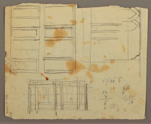 Disegno, schizzi di figure; verso: libreria, 1853 da Frederic Edwin Church