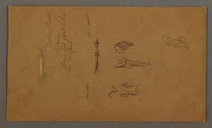 Disegno, Studi di figura, Figura in barca, pesce, forse 1868 da Frederic Edwin Church