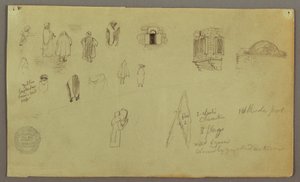 Disegno, Studi di figure, Finestre a bandiera, forse 1868