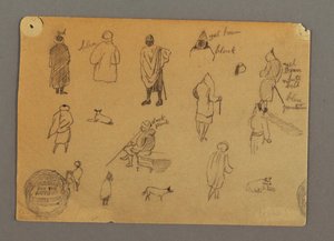 Disegno, Studi di figure con cani, Egitto, 1868