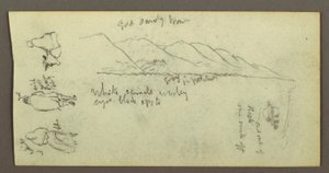 Disegno, Studio di figura, catena montuosa, forse 1868 da Frederic Edwin Church