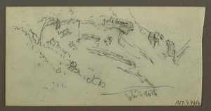 Disegno, Studio di figura, catena montuosa, forse 1868 da Frederic Edwin Church