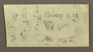 Disegno, Studi di figure e cammelli, 4 marzo, forse 1868 da Frederic Edwin Church