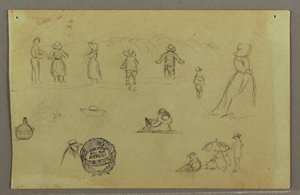 Disegno, Studi di figura dal surf, forse 1857-58 da Frederic Edwin Church