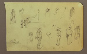 Disegno, Figure, Verso: Figura, Paesaggio, 1883 da Frederic Edwin Church