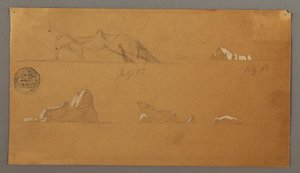 Disegno, Iceberg galleggianti, 5 e 6 luglio 1859 da Frederic Edwin Church