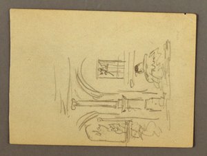 Disegno, Frammento di colonnato, fontana, forse 1868-69