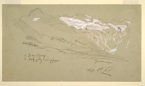 Disegno, Dalle Alpi Bernesi, Bel Arp, agosto 1868 da Frederic Edwin Church
