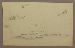 Disegno, Luna piena, nuvole, 1860