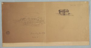 Disegno, Porta e vista parziale di Guaranda, Ecuador, 3 giugno 1857