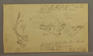 Disegno, Ghiacciaio, ponte e casa, settembre 1868