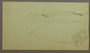 Disegno, catena di colline attraverso una pianura, forse 1868 da Frederic Edwin Church