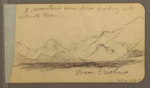 Disegno, Colline e catene montuose; verso: Strada nel bosco, 1889