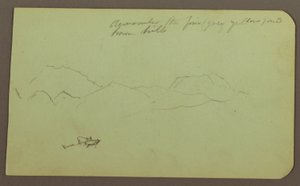 Disegno, colline, bestiame; verso: paesaggio, 1883 da Frederic Edwin Church